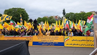 تظاهرات بزرگ ایرانیان در پاریس - اعتراض جهانی به اعدام مجاهدان قهرمان و شورشگران دلیر - گزارش تصویری
