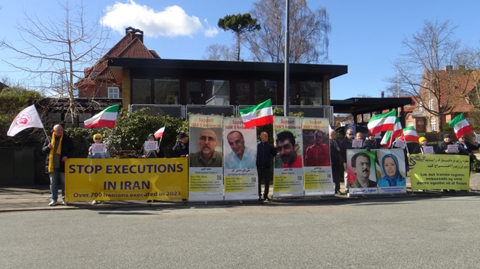 کپنهاگ - آکسیون ایرانیان آزاده در اعتراض به اعدام زندانیان مجاهد توسط آخوندها - ۱۱فررودین