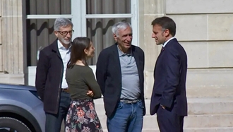 دیدار سیسیل کوهلر و ژاک پاریس با رئیس‌جمهور فرانسه