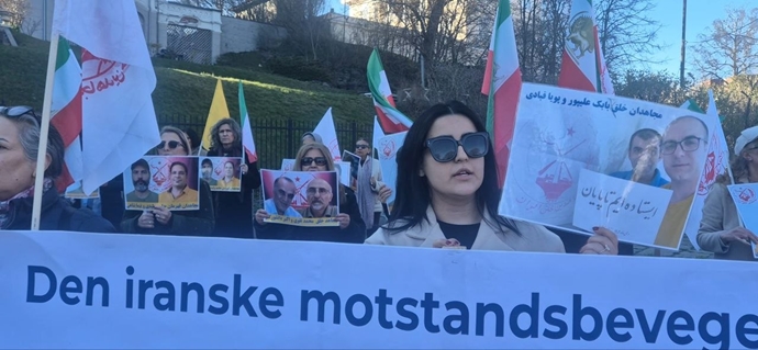 اسلو - آکسیون ایرانیان آزاده در برابر لانه جاسوسی آخوندها 