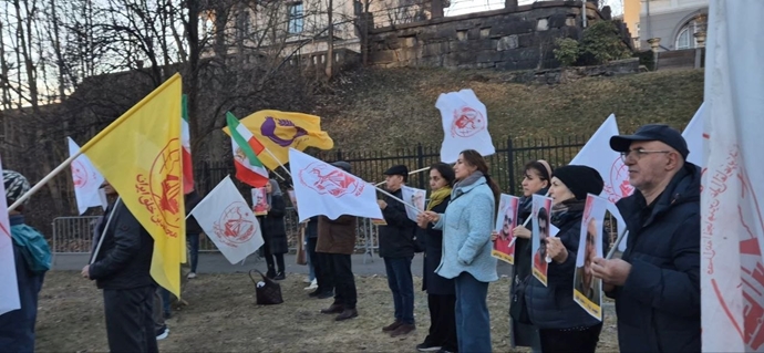 اسلو - آکسیون ایرانیان آزاده مقابل سفارت رژیم آخوندی در محکومیت اعدام مجاهدین خلق - ۱۱فروردین ۱۴۰۵