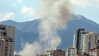 دود ناشی از انفجار در تهران محدوده ولنجک 