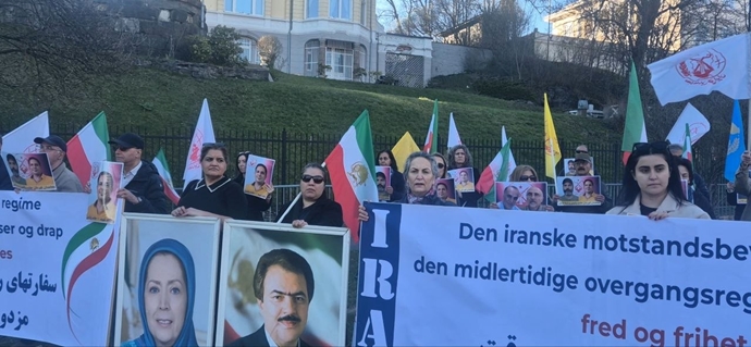 اسلو - آکسیون ایرانیان آزاده در برابر لانه جاسوسی آخوندها 