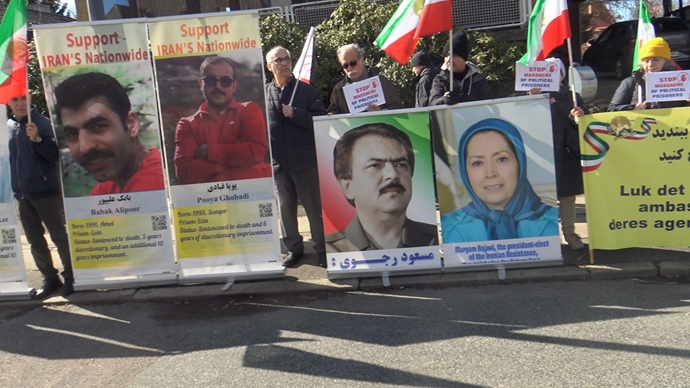 کپنهاگ - آکسیون ایرانیان آزاده در اعتراض به اعدام زندانیان مجاهد توسط آخوندها - ۱۱فررودین