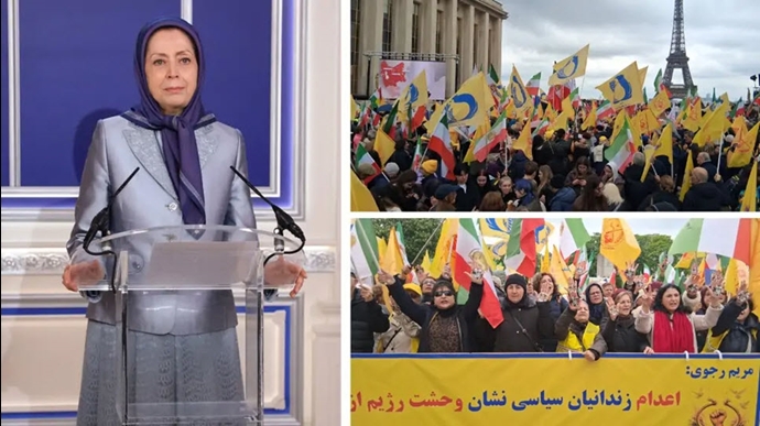 پیام خانم مریم رجوی به تظاهرات ایرانیان در پاریس