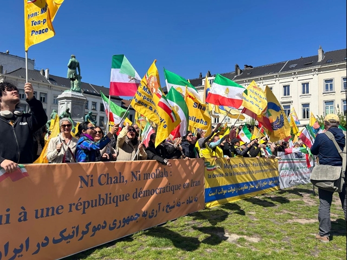 بروکسل - تظاهرات بزرگ ایرانیان آزاده در حمایت از جمهوری دموکراتیک در ایران ـ ۲ اردیبهشت ۱۴۰۵