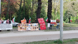 لاهه - آکسیون ایرانیان آزاده علیه اعدام زندانیان سیاسی مجاهد حامد ولیدی و محمد معصوم شاهی