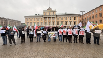 استکهلم - آکسیون ایرانیان آزاده در برابر وزارت‌خارجه سوئد در اعتراض به اعدام زندانیان سیاسی