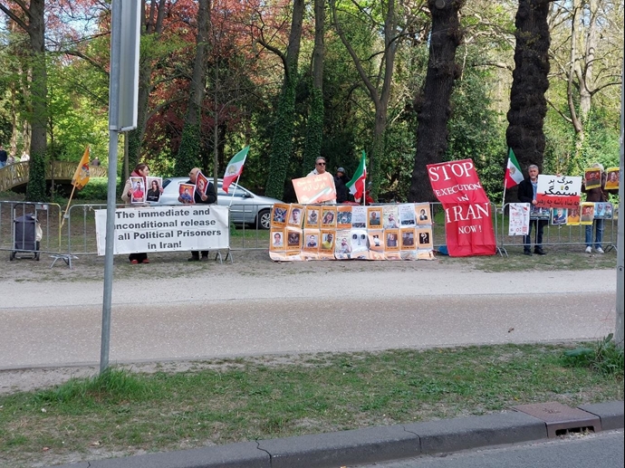 لاهه - آکسیون ایرانیان آزاده علیه اعدام زندانیان سیاسی مجاهد حامد ولیدی و محمد معصوم شاهی