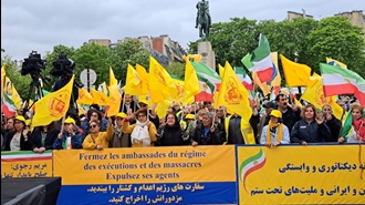 تظاهرات بزرگ ایرانیان در پاریس در محکومیت اعدام مجاهدان قهرمان و شورشگران دلیر