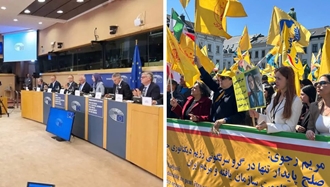 تظاهرات بروکسل و کنفرانس در پارلمان اروپا علیه رژیم ایران
