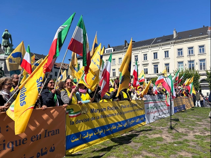 بروکسل - تظاهرات بزرگ ایرانیان آزاده در حمایت از جمهوری دموکراتیک در ایران ـ ۲ اردیبهشت ۱۴۰۵