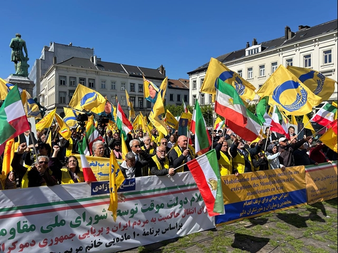 بروکسل - تظاهرات بزرگ ایرانیان آزاده در حمایت از جمهوری دموکراتیک در ایران ـ ۲ اردیبهشت ۱۴۰۵