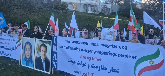 اسلو - آکسیون ایرانیان آزاده در برابر لانه جاسوسی آخوندها 