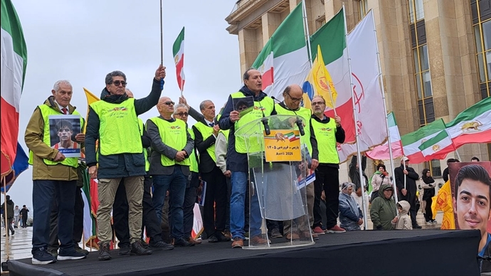 تظاهرات بزرگ ایرانیان در پاریس در محکومیت اعدام مجاهدان قهرمان و شورشگران دلیر - ۲۲ فروردین ۱۴۰۵