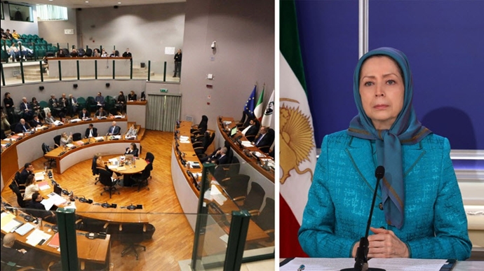 پیام خانم مریم رجوی به جلسه رسمی استانداری مارکه ایتالیا 