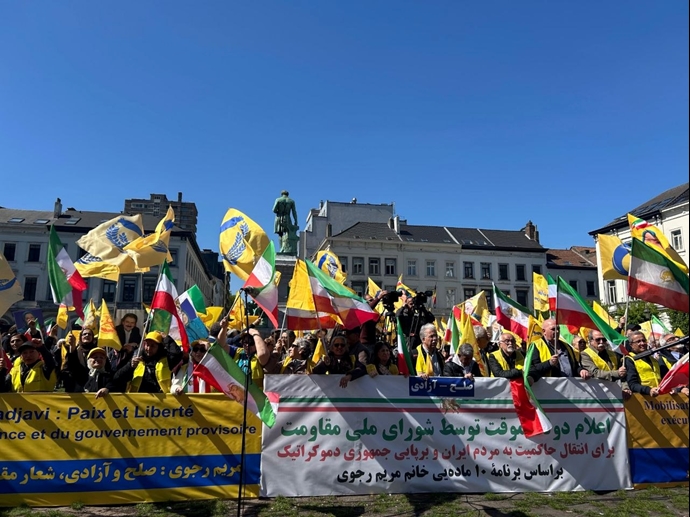 بروکسل - تظاهرات بزرگ ایرانیان آزاده در حمایت از جمهوری دموکراتیک در ایران ـ ۲ اردیبهشت ۱۴۰۵