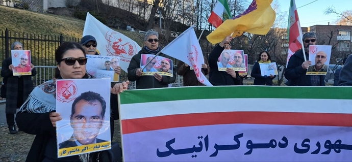 اسلو - آکسیون ایرانیان آزاده مقابل سفارت رژیم آخوندی در محکومیت اعدام مجاهدین خلق - ۱۱فروردین ۱۴۰۵