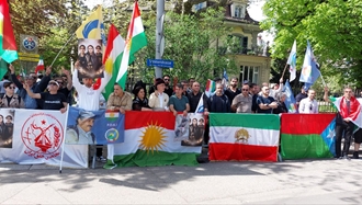 برن سوئیس - آکسیون اعتراضی ایرانیان آزاده علیه حمله به احزاب کردی و در حمایت از قیام سراسری