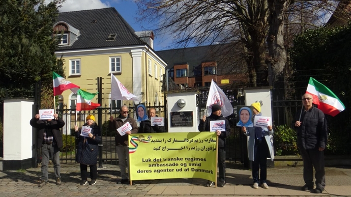 کپنهاگ - آکسیون ایرانیان آزاده در اعتراض به اعدام زندانیان مجاهد توسط آخوندها - ۱۱فررودین