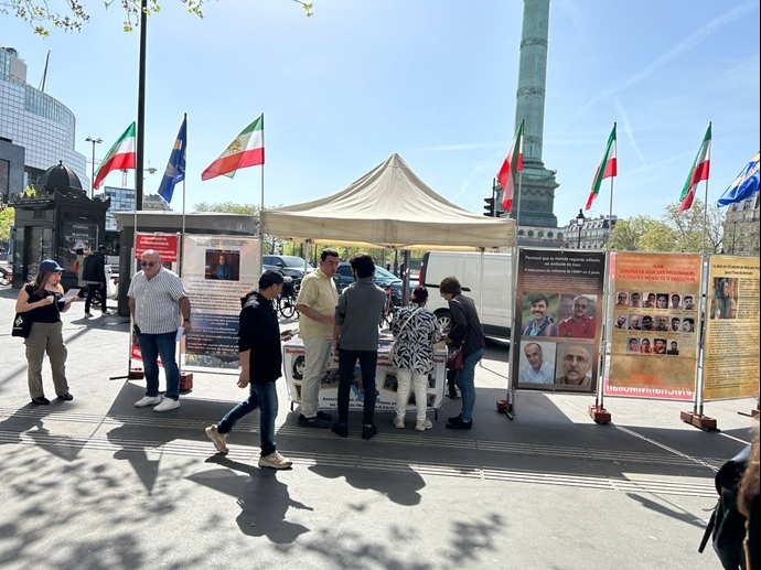 پاریس-میز کتاب هواداران مجاهدین خلق و نمایشگاه عکس شهیدان سربدار و شورشگران-۲۰ فرروردین ۱۴۰۵