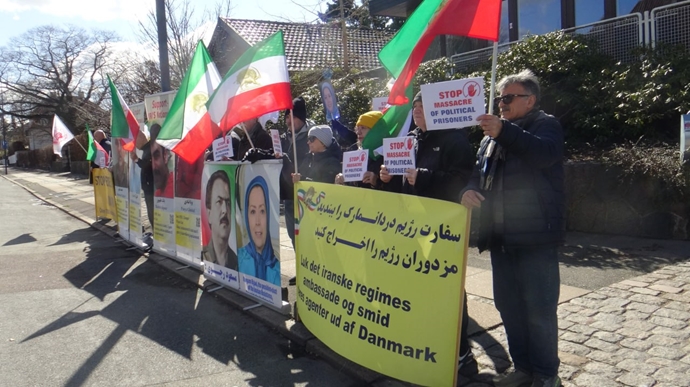 کپنهاگ - آکسیون ایرانیان آزاده در اعتراض به اعدام زندانیان مجاهد توسط آخوندها - ۱۱فررودین