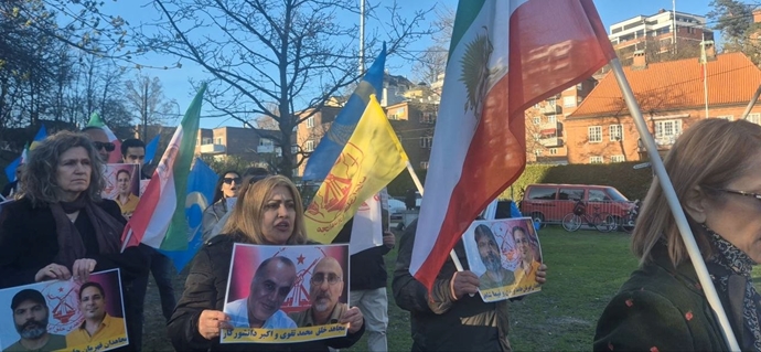 اسلو - آکسیون ایرانیان آزاده در برابر لانه جاسوسی آخوندها 