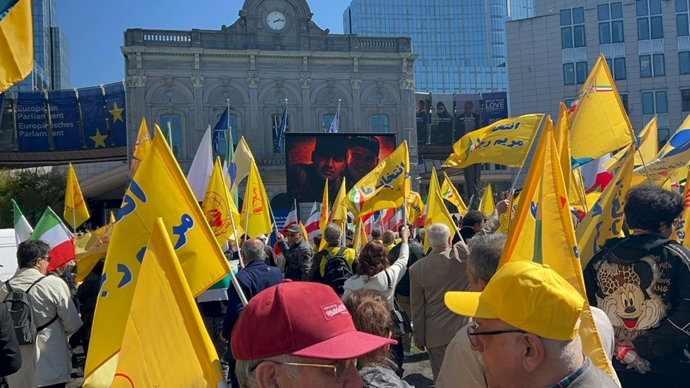 بروکسل - تظاهرات بزرگ ایرانیان آزاده در حمایت از جمهوری دموکراتیک در ایران ـ ۲ اردیبهشت ۱۴۰۵