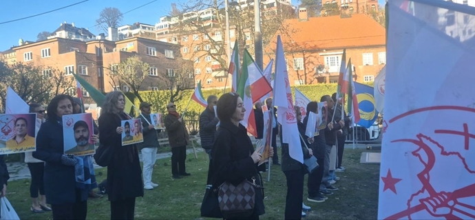 اسلو - آکسیون ایرانیان آزاده در برابر لانه جاسوسی آخوندها 