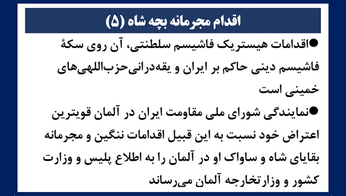 اقدام مجرمانه بچه شاه (۵) 