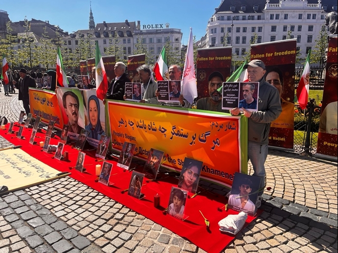 کپنهاگ - آکسیون ایرانیان آزاده علیه اعدامهای جنایتکارانه قضاییه جلادان - ۲۵اردیبهشت ماه