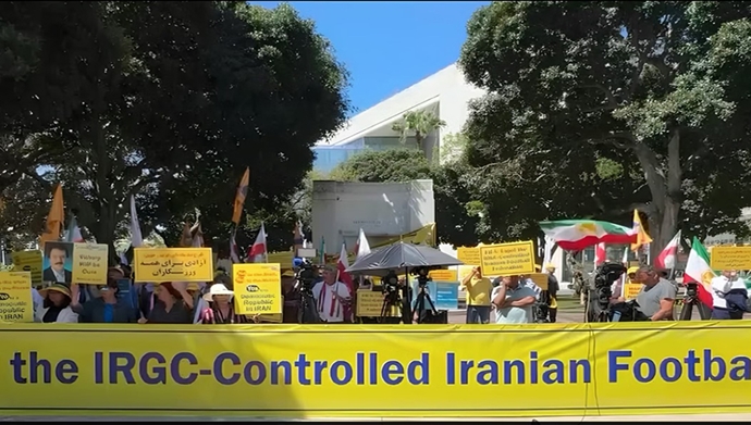 لسآنجلس-نمایشگاه و تظاهرات جنایتهای رژیم علیه ورزشکاران