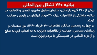 بیانیه ۲۶۰ تشکل بین‌المللی