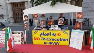 سنت گالن سوئیس - برگزاری میز کتاب توسط هواداران مجاهدین علیه موج اعدام زندانیان توسط قضاییه جلادان