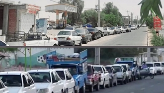صف‌های طولانی بنزین 