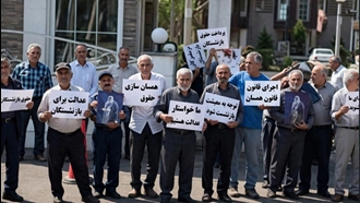 تجمع اعتراضی بازنشستگان و زمین‌داران شرکت شفارود در انزلی