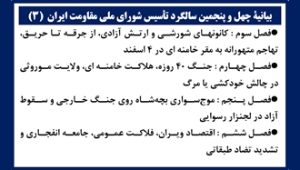 بیانیهٔ چهل و پنجمین سالگرد تأسیس شورای ملی مقاومت ایران (۳) 