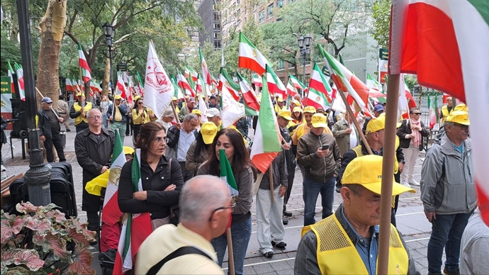 تظاهرات بزرگ ایرانیان در نیویورک همزمان با اجلاس مجمع عمومی ملل متحد