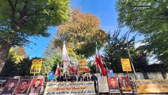 برلین - ۲۱۳مین روز تحصن ایرانیان آزاده و هواداران سازمان مجاهدین در برابر سفارت آخوندی 